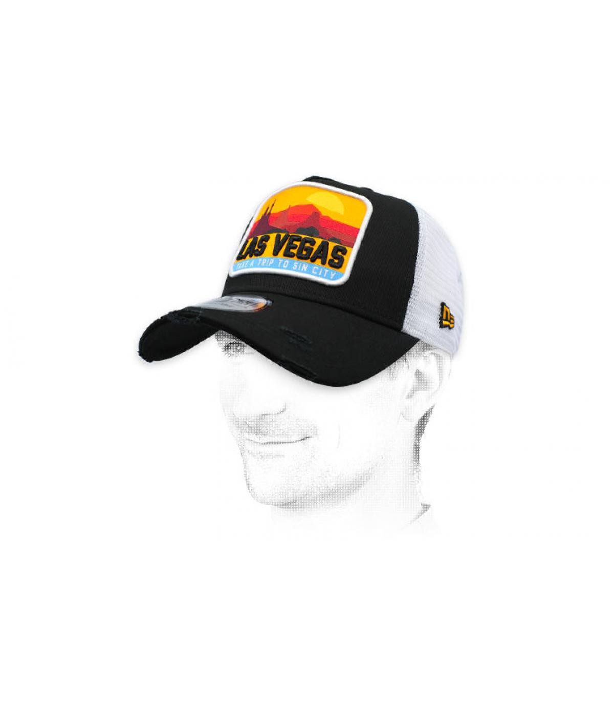 trucker Las Vegas New Era Trucker Distressed Patch Las Vegas black trucker Las Vegas New Era Trucker Distressed Patch Las Vegas black